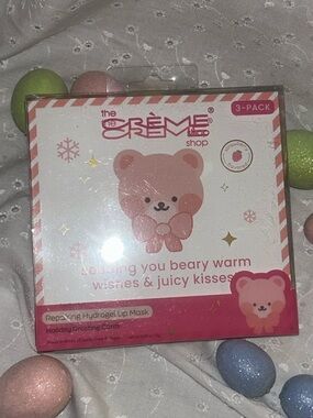 the CRÈME shop Repairing Hydrogel Lip Mask 3-Pack – Pink (Strawberry)